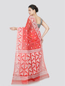 PinkLoom Women's Cotton Jamdani Saree Without Blouse Piece