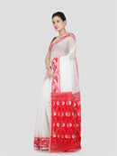 PinkLoom Women's Cotton Jamdani Saree Without Blouse Piece