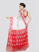 PinkLoom Women's Cotton Jamdani Saree Without Blouse Piece