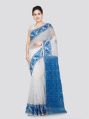 PinkLoom Women's Cotton Jamdani Saree Without Blouse Piece