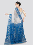 PinkLoom Women's Cotton Jamdani Saree Without Blouse Piece