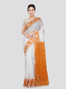 PinkLoom Women's Cotton Jamdani Saree Without Blouse Piece