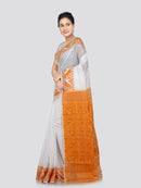 PinkLoom Women's Cotton Jamdani Saree Without Blouse Piece