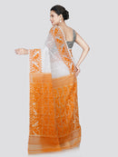 PinkLoom Women's Cotton Jamdani Saree Without Blouse Piece