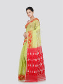 PinkLoom Women's Cotton Jamdani Saree Without Blouse Piece