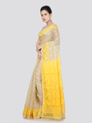 PinkLoom Women's Cotton Jamdani Saree Without Blouse Piece