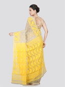 PinkLoom Women's Cotton Jamdani Saree Without Blouse Piece