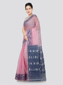 PinkLoom Women's Cotton Jamdani Saree Without Blouse Piece