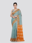 PinkLoom Women's Cotton Jamdani Saree Without Blouse Piece