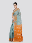 PinkLoom Women's Cotton Jamdani Saree Without Blouse Piece