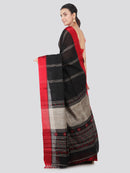 PinkLoom pure cotton women's handloom saree (Black, 0017PCHS35A)
