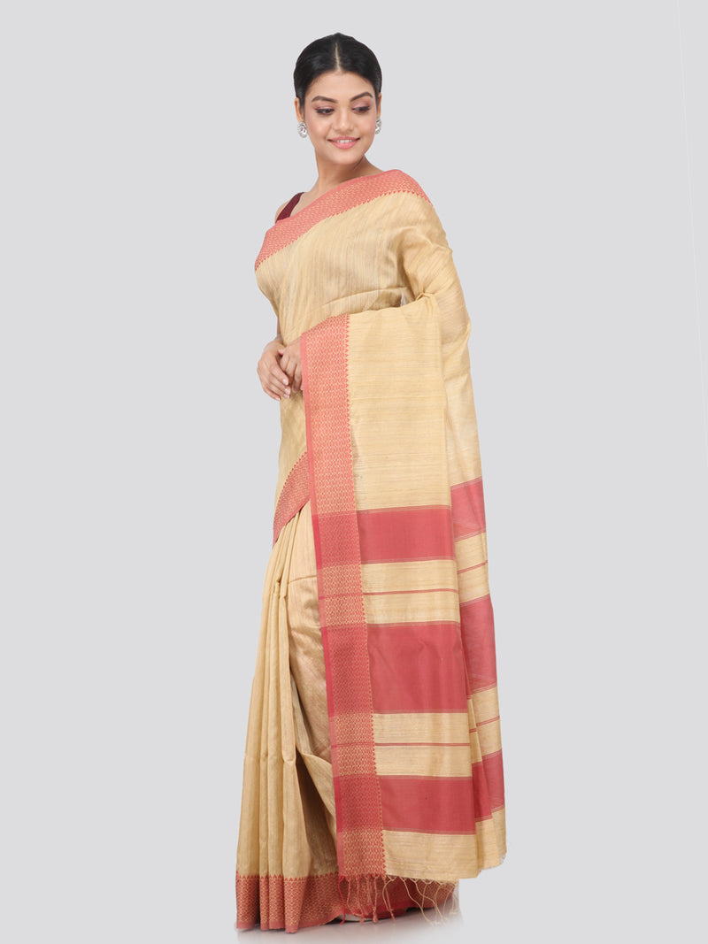 Women's Handloom Matka Silk With Blouse Piece
