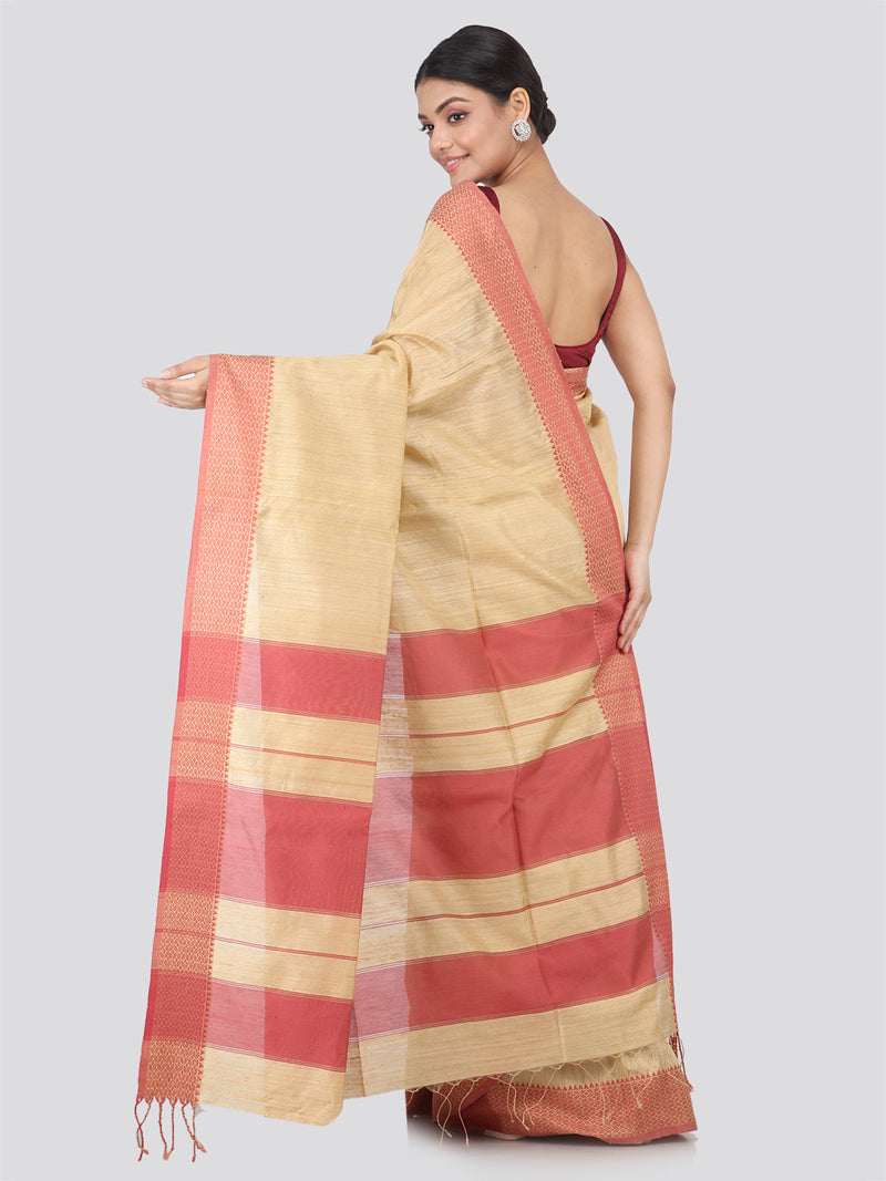 Women's Handloom Matka Silk With Blouse Piece