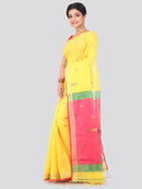 PinkLoom Women's Cotton Silk Saree with Blouse Piece (DP-HSLK5-006_Yellow)