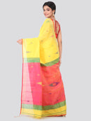 PinkLoom Women's Cotton Silk Saree with Blouse Piece (DP-HSLK5-006_Yellow)