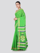 PinkLoom Women's Cotton Silk Saree With Blouse Piece (DP-HSLK7-0145_Green)