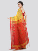 Women's Cotton Blend Saree With Unstitched Blouse Piece