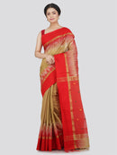 Women's Cotton Blend Saree With Unstitched Blouse Piece