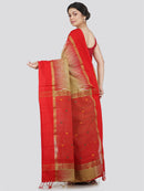 Women's Cotton Blend Saree With Unstitched Blouse Piece