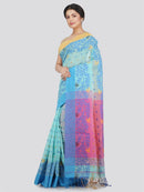 Women's Cotton Blend Saree With Unstitched Blouse Piece