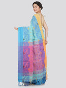 Women's Cotton Blend Saree With Unstitched Blouse Piece