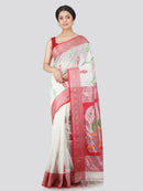 Women's Cotton Blend Saree With Unstitched Blouse Piece