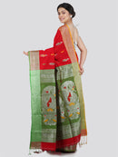 Women's Cotton Blend Saree With Unstitched Blouse Piece