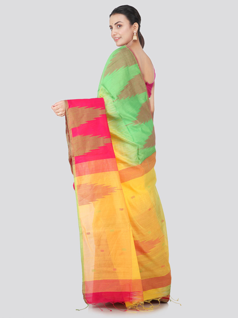 PinkLoom Women's Cotton Silk Saree With Blouse Piece (DP25_Multicolored)