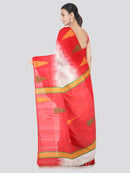 PinkLoom Women's Cotton Silk Saree With Blouse Piece (DP27_White)