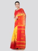 PinkLoom Women's Cotton Silk Saree With Blouse Piece (DP33_Yellow)