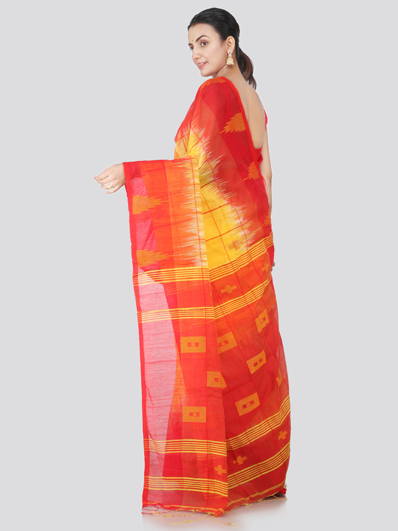 PinkLoom Women's Cotton Silk Saree With Blouse Piece (DP33_Yellow)