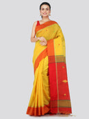 PinkLoom Women's Cotton Silk Saree With Blouse Piece (DP34_Yellow)