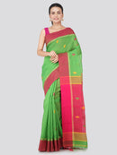 PinkLoom Women's Cotton Silk Saree With Blouse Piece (DP35_Green)