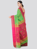 PinkLoom Women's Cotton Silk Saree With Blouse Piece (DP35_Green)