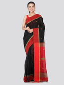 PinkLoom Women's Cotton Silk Saree With Blouse Piece (DP36_Black)