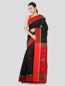 PinkLoom Women's Cotton Silk Saree With Blouse Piece (DP36_Black)