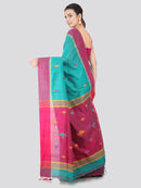 PinkLoom Women's Cotton Silk Saree With Blouse Piece (DP37_Light Blue)