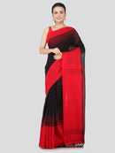 PinkLoom Women's Khadi Saree With Blouse Piece (DP39_Black)