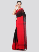 PinkLoom Women's Khadi Saree With Blouse Piece (DP39_Black)