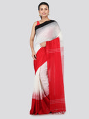 PinkLoom Women's Khadi Saree With Blouse Piece (DP40_White)