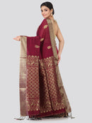 Women's Handloom Khadi Cotton Saree With Blouse Piece