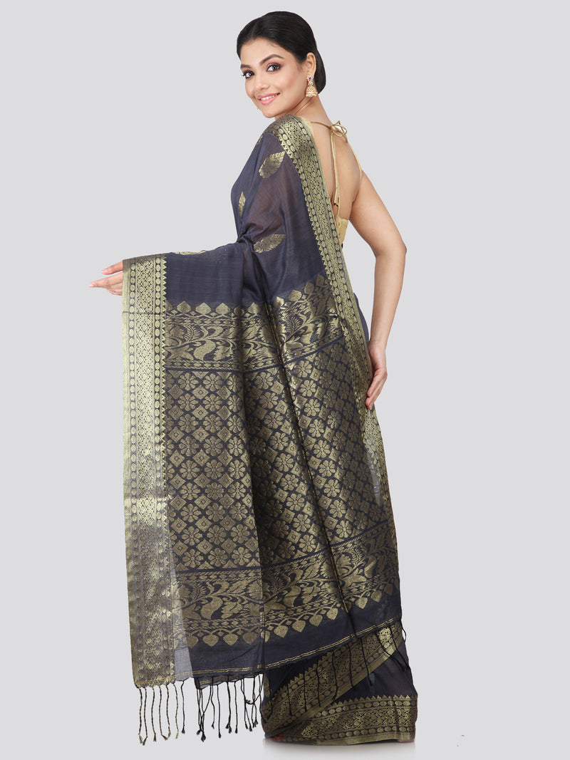 Women's Handloom Khadi Cotton Saree With Blouse Piece