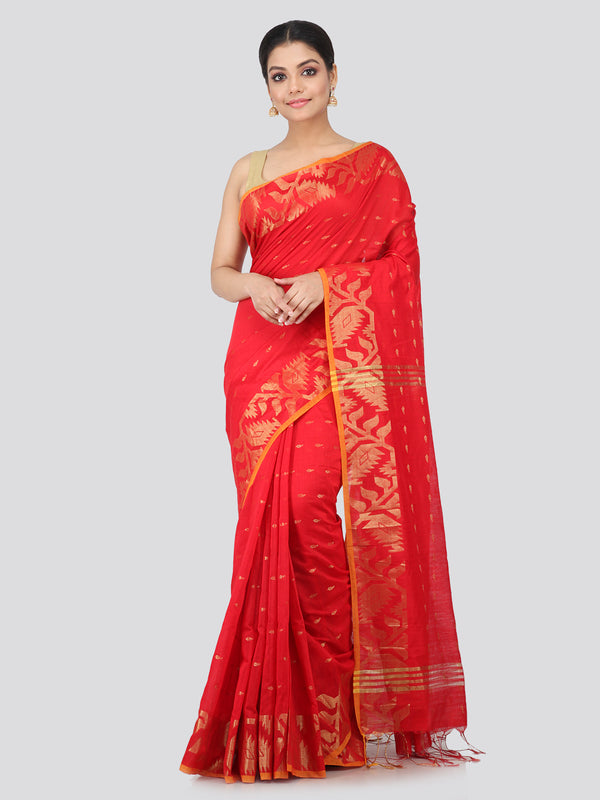 Women's Handloom Cotton Silk Saree With Blouse Piece