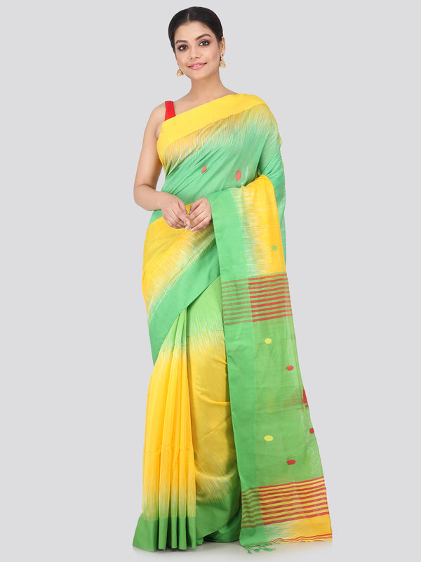 Women's Handloom Cotton Silk Saree With Blouse Piece