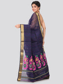 PinkLoom Women Cotton Silk Saree With Blouse Piece (GB-HSLK6-0017_Blue)