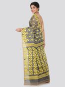 PinkLoom Women's Jamdani Cotton Saree Without Blouse Piece (GB-MUSJ1-02645_Grey)