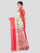 PinkLoom Women's Cotton Jamdani Saree with Blouse Piece (GB-PCHS4-0195, Multicolor)