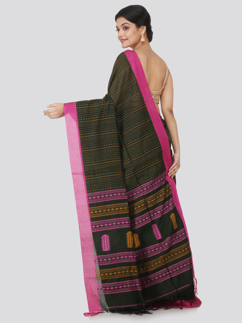 Pure Handloom Cotton Saree with Blouse Piece