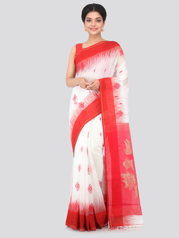 PinkLoom Women's Cotton Silk Saree With Blouse Piece