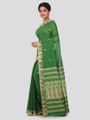 PinkLoom Women's Cotton Saree With Blouse Piece (GB288_Green)